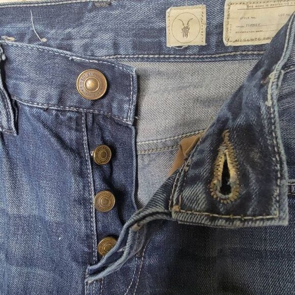 Allsaints Spitalfields Distressed Button fly Medium Wash Denim Jeans 28 - Picture 7 of 11